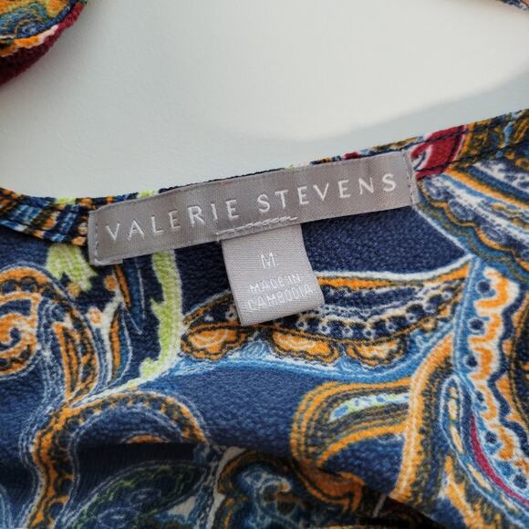 Valerie Stevens Bell Sleeve Paisley Top Medium - Picture 6 of 9